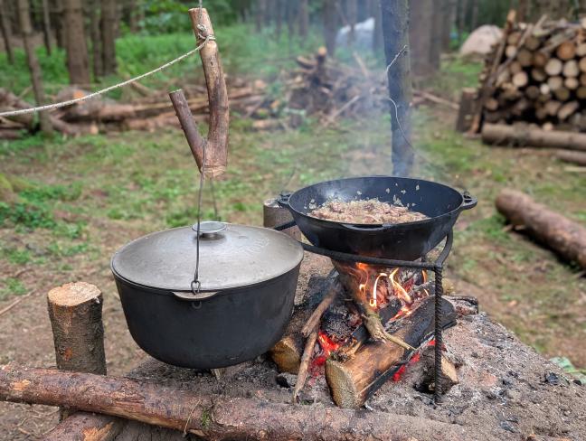 Cooking in a forest